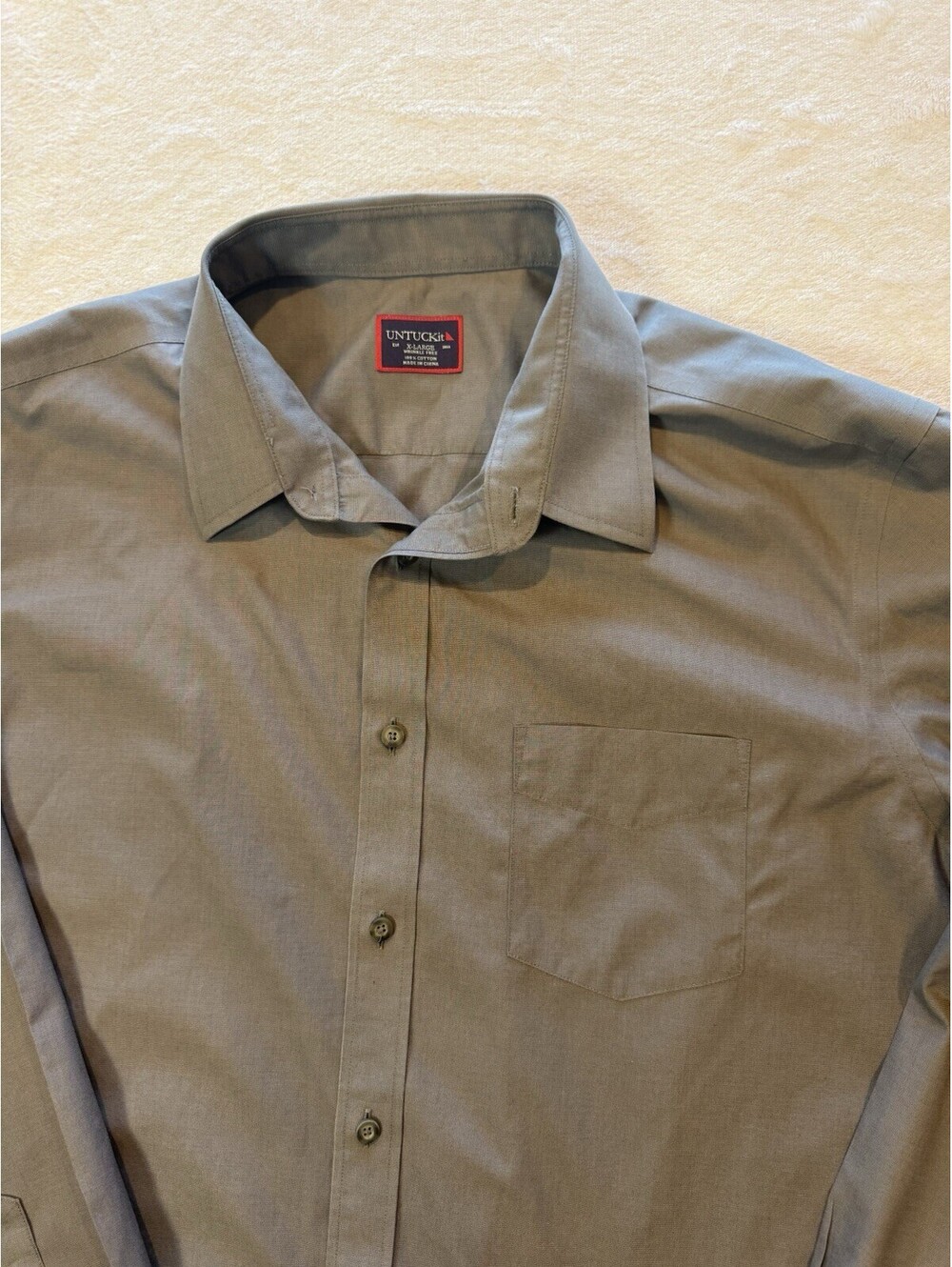 UNTUCKit Men's Wrinkle-Free Sangiovese Long Sleeve Gray Button Down Shirt XL